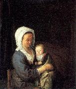 Ostade, Adriaen van Woman Holding a Child in her Lap Germany oil painting reproduction